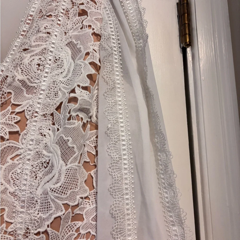 Adelyn Rae White Lace Detail Jumpsuit - Picture 2 of 6